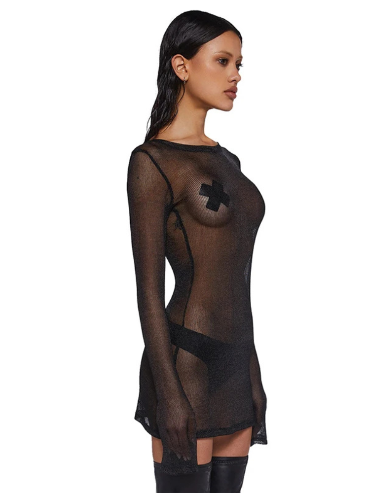 Mini robe courte transparente