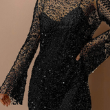 Robe à paillettes transparentes