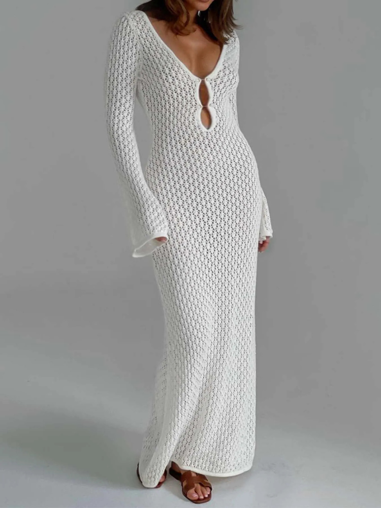 Robe blanche transparente