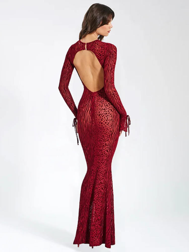 Robe rouge transparente