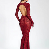 Robe rouge transparente