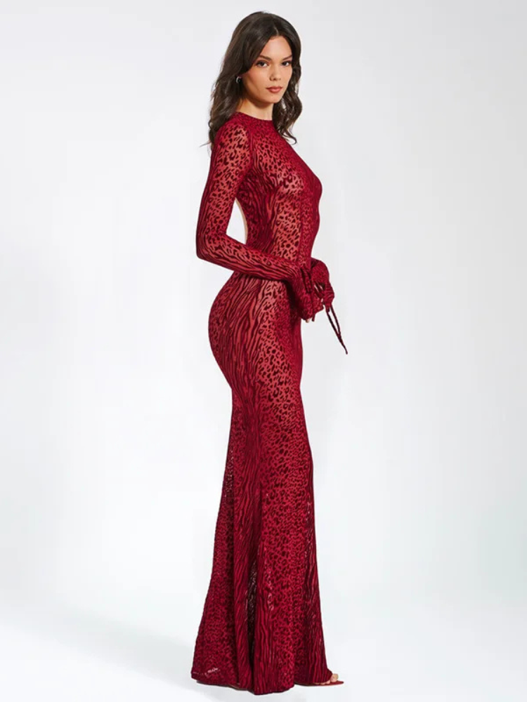 Robe rouge transparente