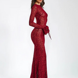 Robe rouge transparente