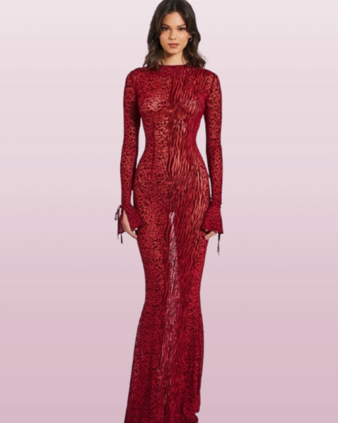 Robe rouge transparente