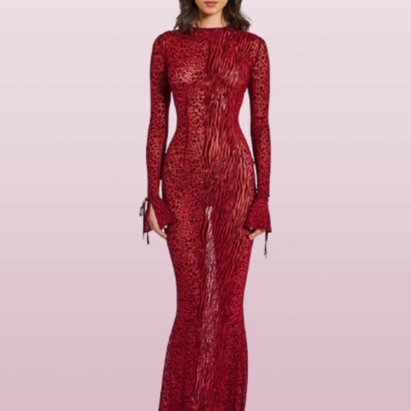 Robe rouge transparente