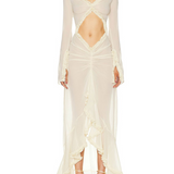 Robe transparente beige